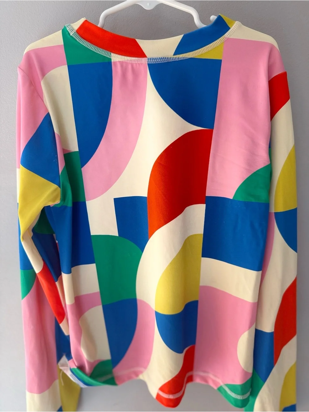 Girls Mini Boden Rashguard with Colorblock Geometric pattern size 12
